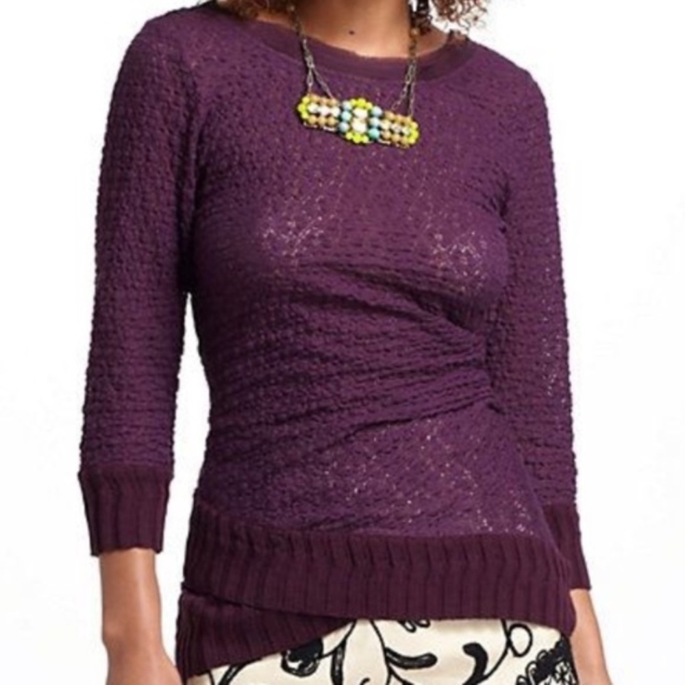Anthro Deletta Overlapping Lace Stretch Top XS